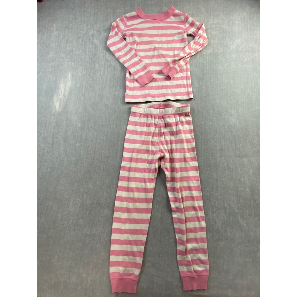 Hanna‎ Andersson Kids Pink White Striped Organic Cotton Pajama Set Size 110 US 5
